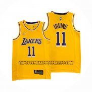 Canotte Los Angeles Lakers Kyrie Irving NO 11 75th Anniversary 2021-22 Giallo