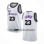 Canotte Los Angeles Lakers LeBron James NO 23 Citta 2022-23 Bianco