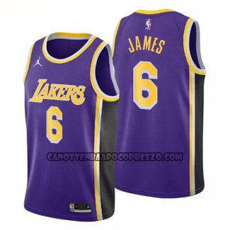 Canotte Los Angeles Lakers LeBron James NO 6 Statement 2020-21 Viola
