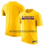 Canotte Manica Corta Los Angeles Lakers Practice Performance 2022-23 Giallo