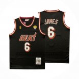Canotte Miami Heat LeBron James NO 6 Mitchell & Ness 2010-11 Nero