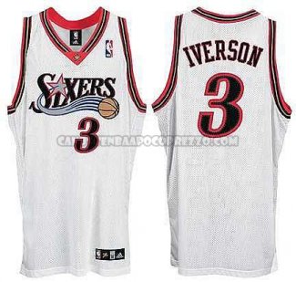 Canotte NBA Throwback 76ers Iverson Bianco
