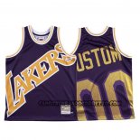 Canotte Los Angeles Lakers Personalizzate Mitchell & Ness Big Face Viola
