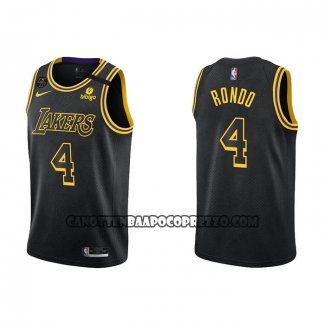 Canotte Los Angeles Lakers Rajon Rondo NO 4 Mamba 2021-22 Nero