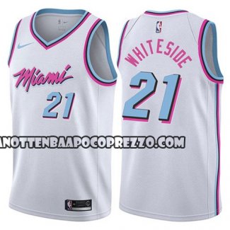 Canotte NBA Miami Heat Hassan Whiteside Ciudad 2018 Bianco