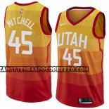 Canotte NBA Utah Jazz Mitchell Ciudad 2017-18 Arancione