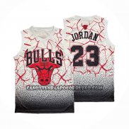 Canotte Chicago Bulls Michael Jordan NO 23 Mitchell & Ness Bianco Rosso