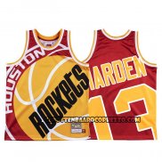 Canotte Houston Rockets James Harden Mitchell & Ness Big Face Rosso