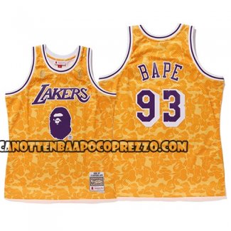 Canotte Los Angeles Lakers Bape Mitchell & Ness Giallo