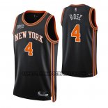 Canotte New York Knicks Derrick Rose NO 4 Citta 2021-22 Nero