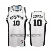 Canotte San Antonio Spurs Dennis Rodman No 10 Hardwood Classics Bianco