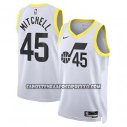 Canotte Utah Jazz Donovan Mitchell NO 45 Association 2022-23 Bianco